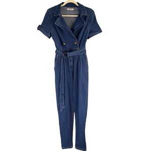 MEBON by machine jeans denim utility jumpsuit small